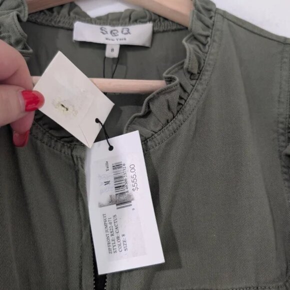 NWT Sea NY | Stan Tie Waist Jumpsuit In Cactus Green - Picture 8 of 16